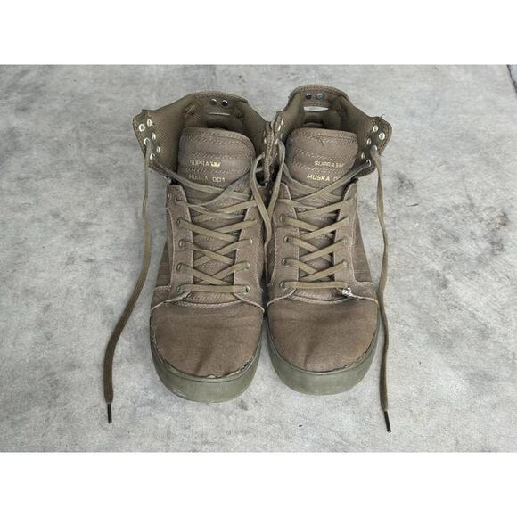 RARE Supra Muska 001 Skytop Olive Canvas High Top Skateboard Size 11.5 US - Picture 1 of 7